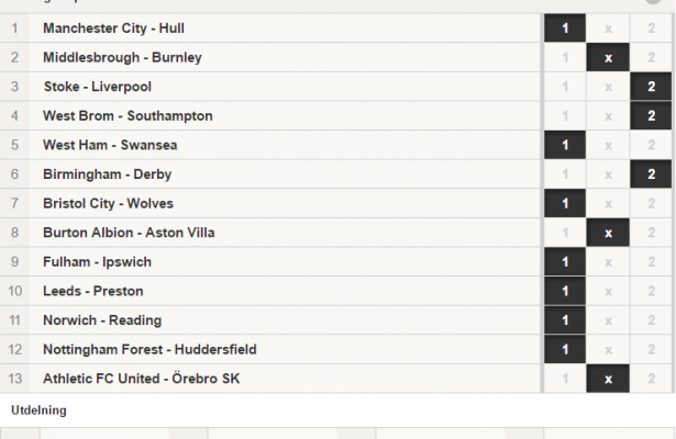 stryktipset resultat live